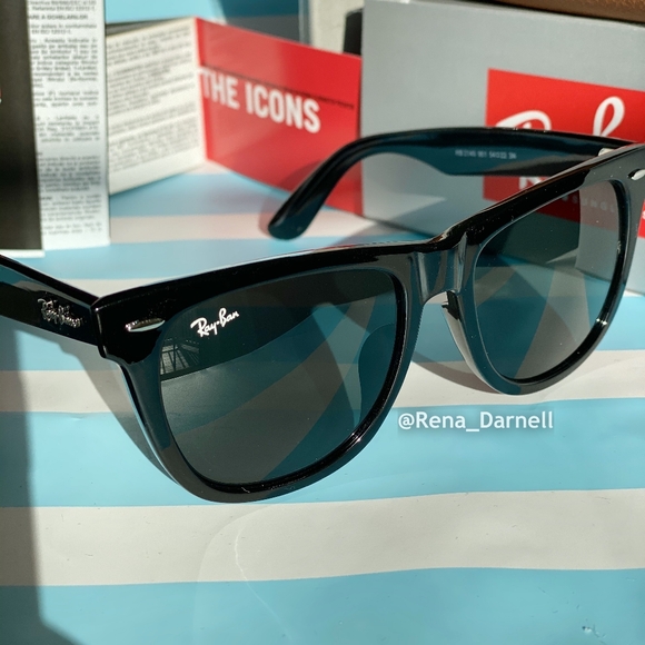 Ray-Ban Wayfarer RB2140 Black New - Picture 10 of 16